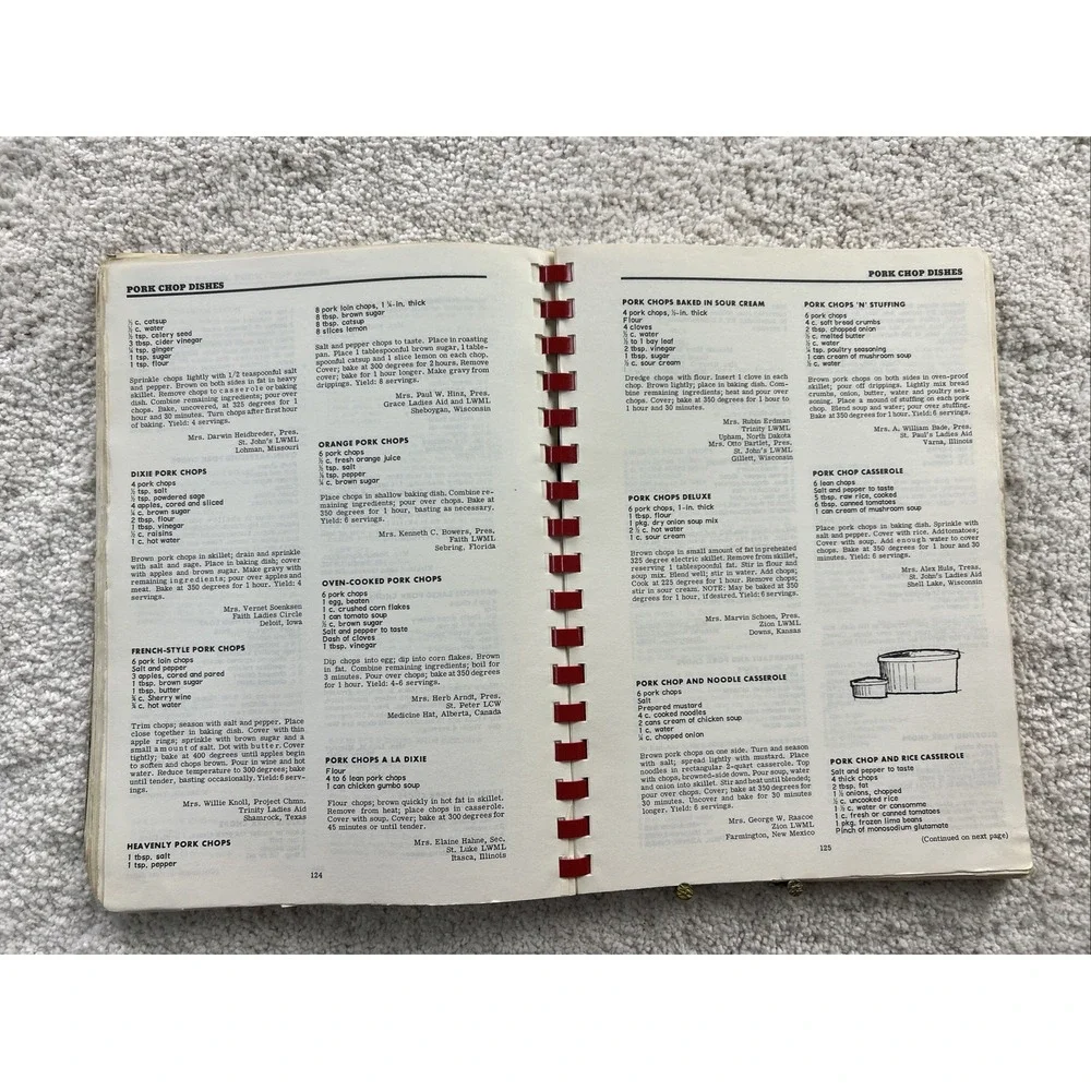 Favorite Recipes of Lutheran Ladies Traditional Meats Cookbook Spiral Bound 1966